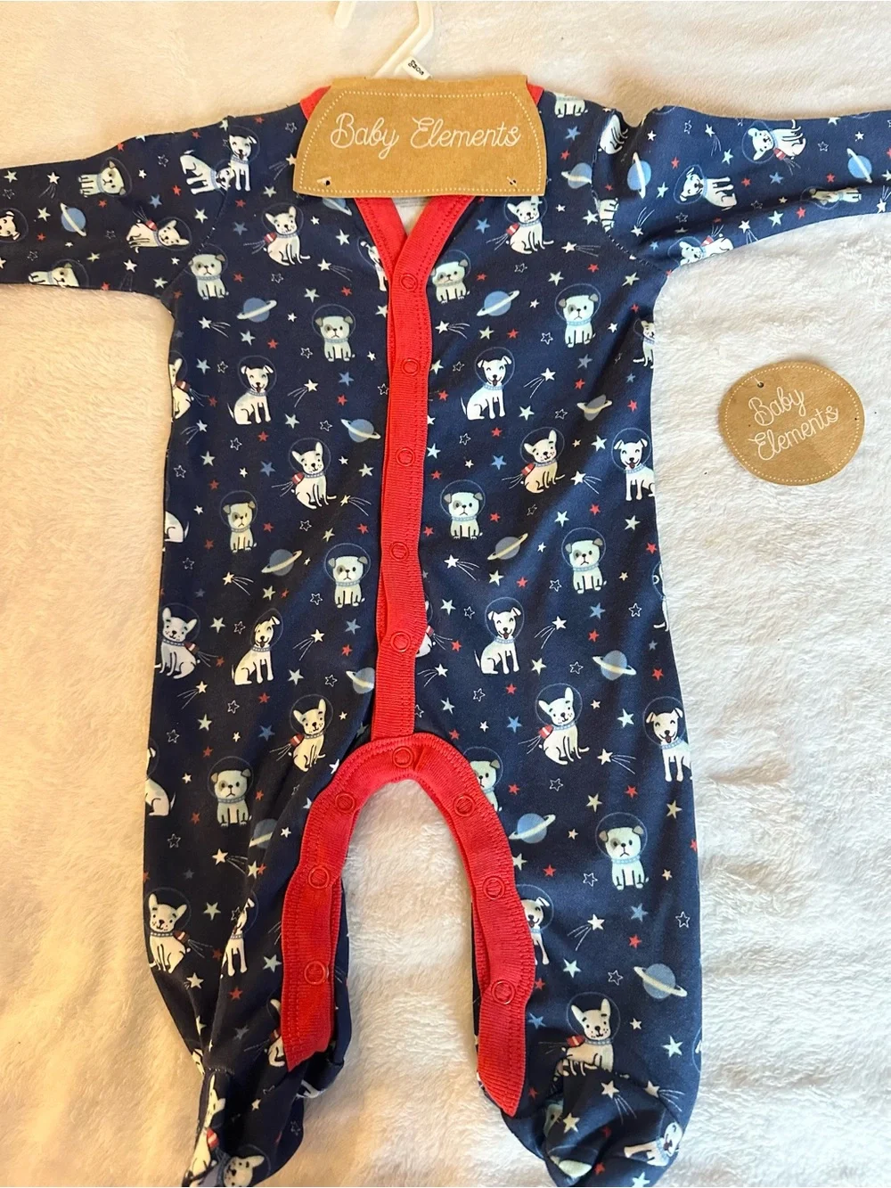 Unbranded Navy & Red Space Dog One-Piece for Kids